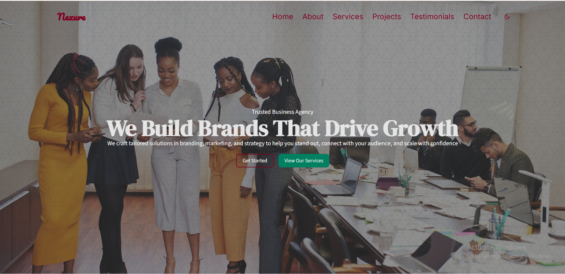 screenshot of the project's home page