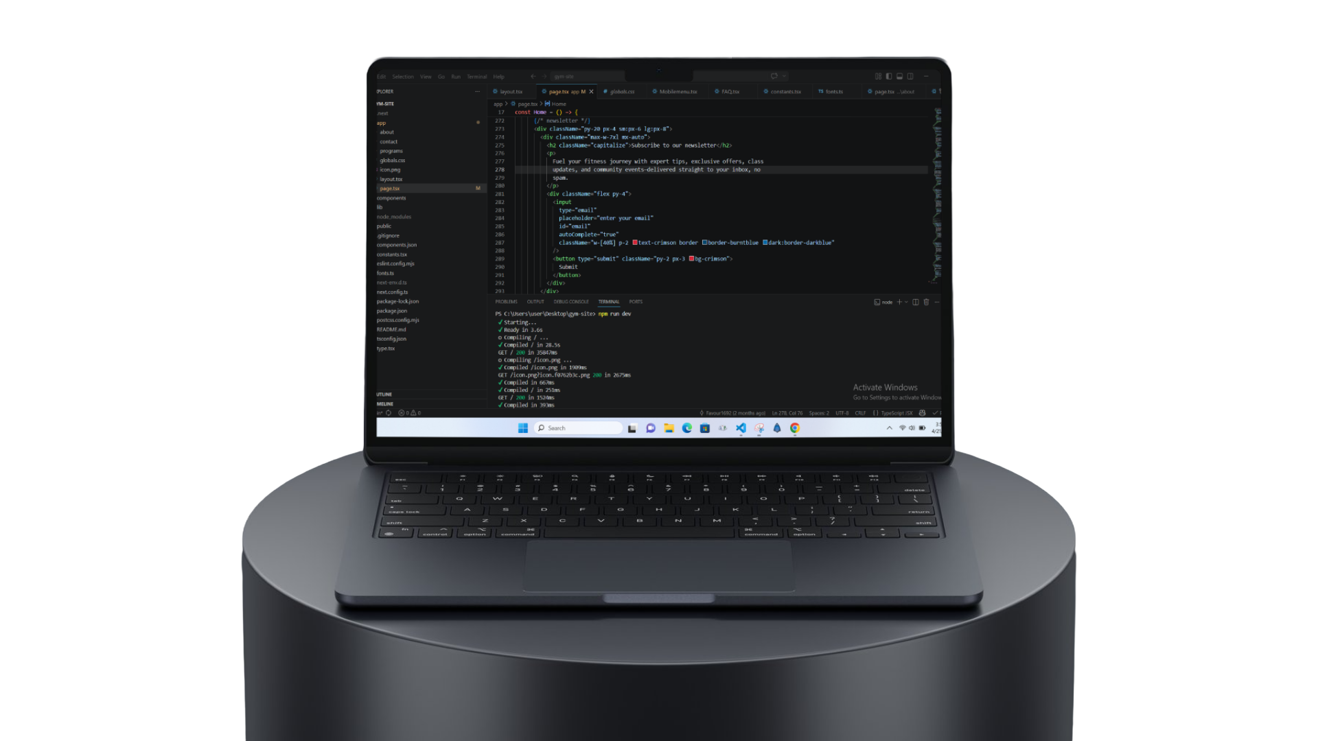 web dev mockup